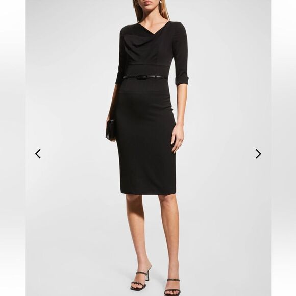 Black Halo Jackie 3/4-Sleeve Sheath Dress - Picture 1 of 8